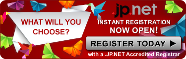 What will you choose? .JP.NET instant registration now open! Register today with a .JP.NET Accredited Registrar